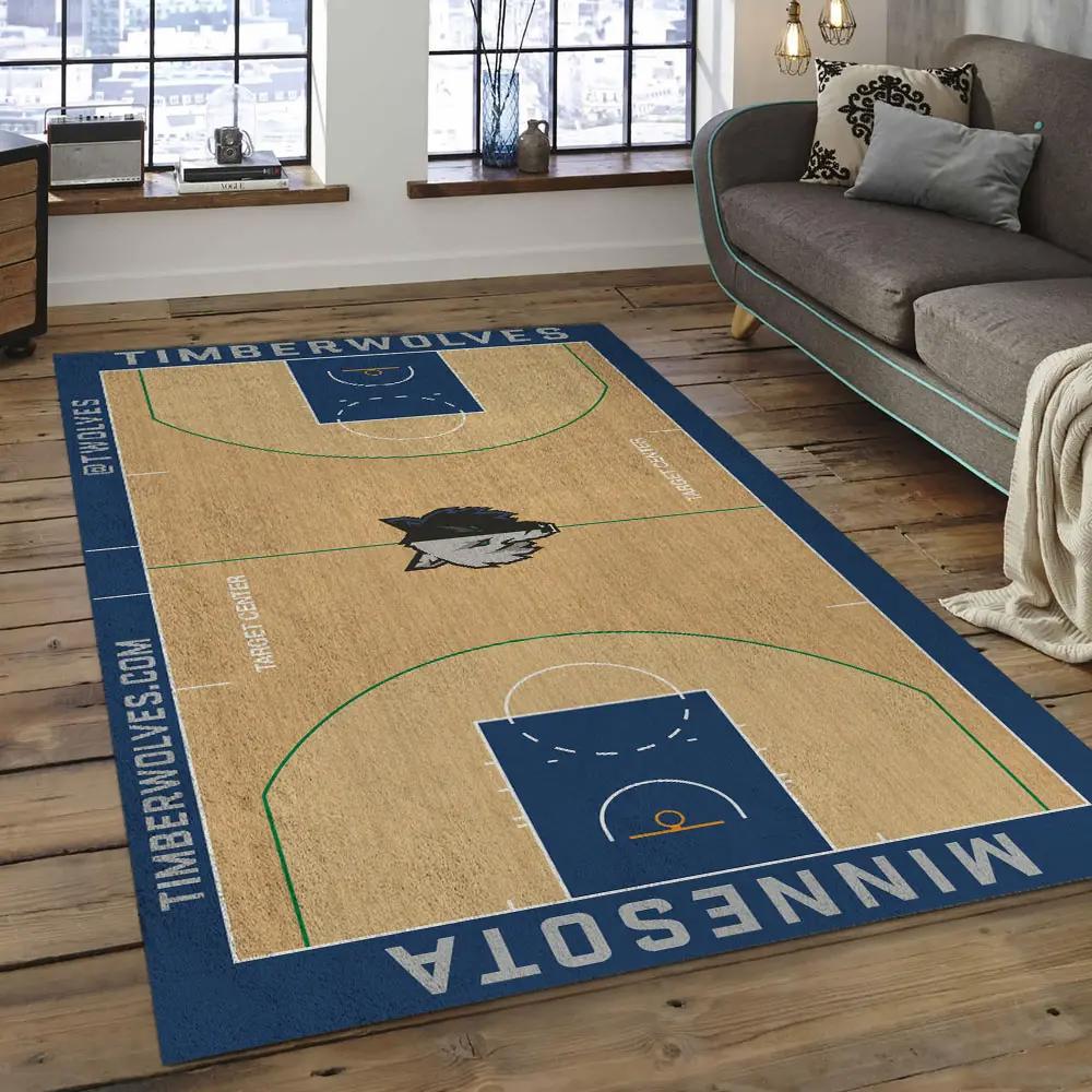 Nba minnesota timberwolves basketball legend team logo rectangle area mt43 Rectangle Rug
