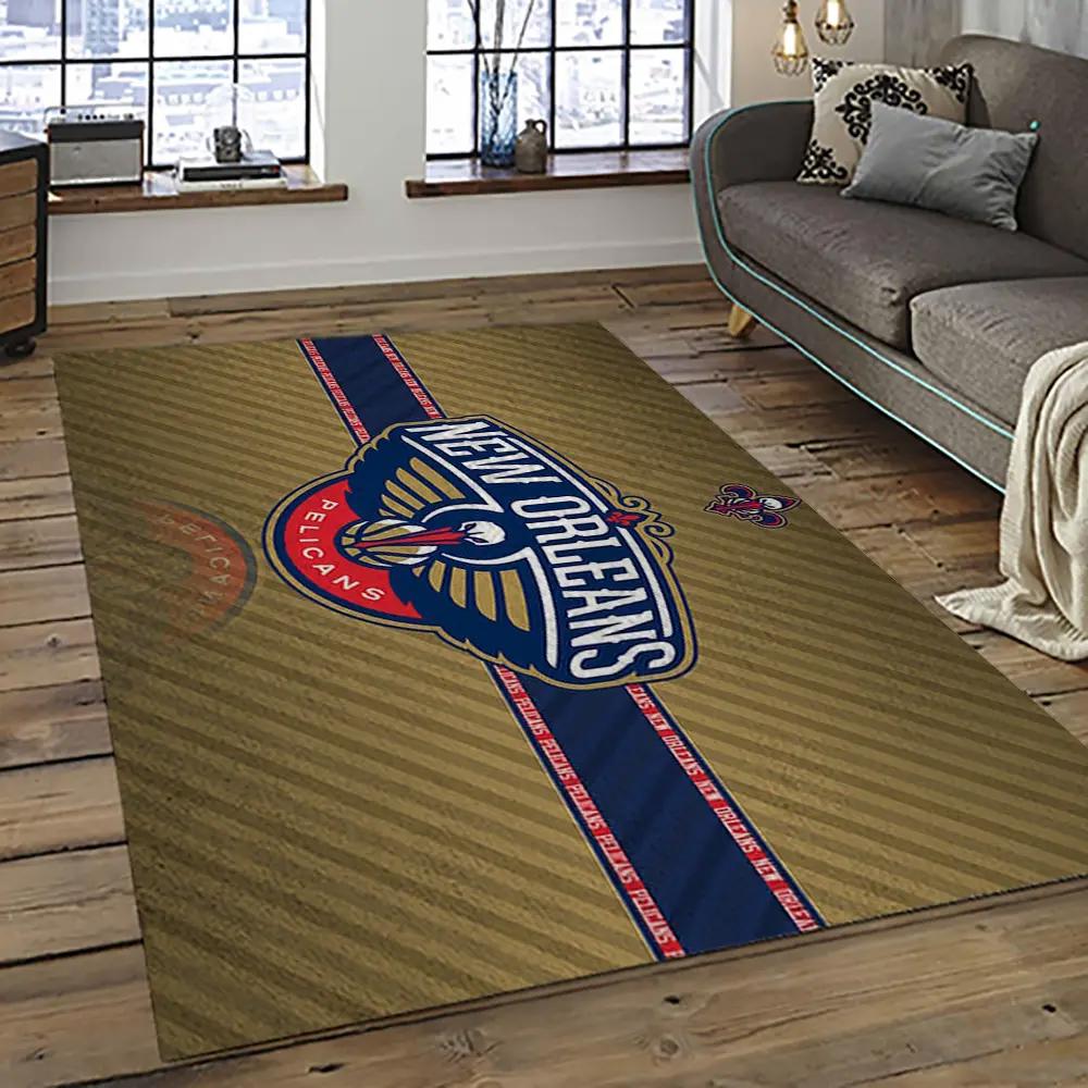 Nba new orleans pelicans basketball team logo sport carpet rectangle area rug for living room nop19 Rectangle Rug