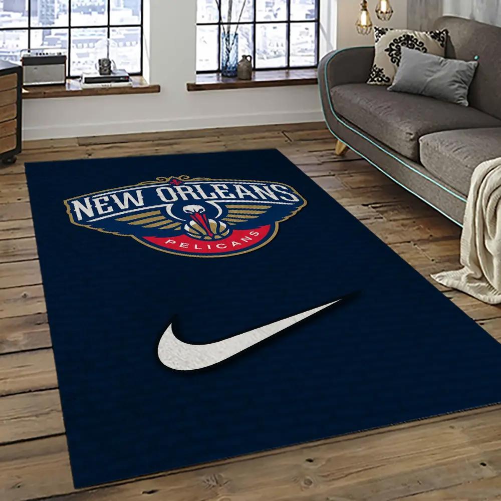 Nba new orleans pelicans basketball team logo sport carpet rectangle area rug for living room nop5 Rectangle Rug