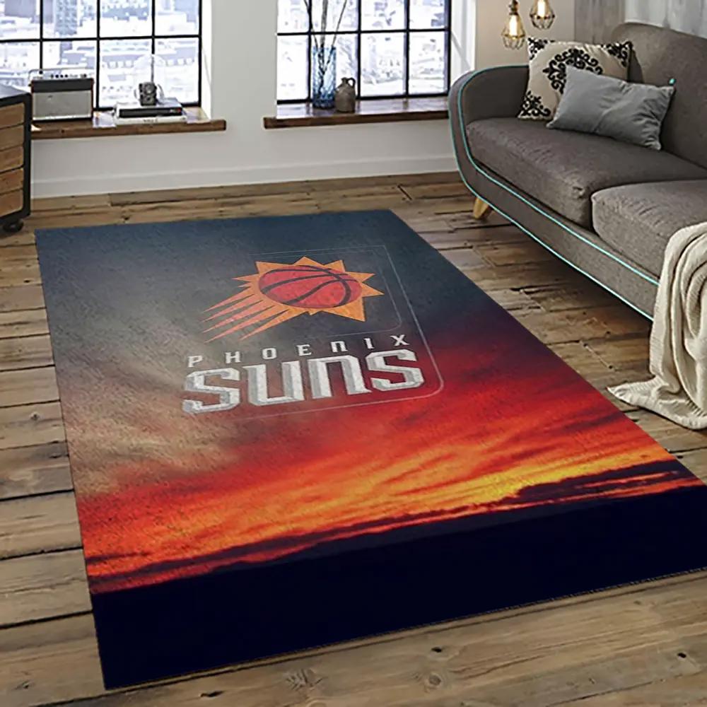 Nba phoenix suns basketball team logo sport carpet rectangle area rug for living room ps52 Rectangle Rug