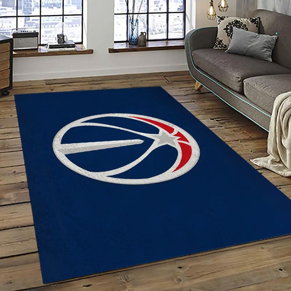 Nba washington wizards basketball team logo sport carpet rectangle area rug for living room wsw8 Rectangle Rug