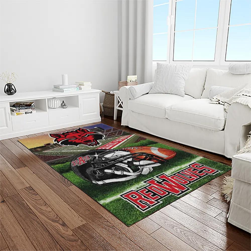 Ncaa arkansas razorbacks college sport basketball and foolball team logo rectangle area rug ar27 Rectangle Rug