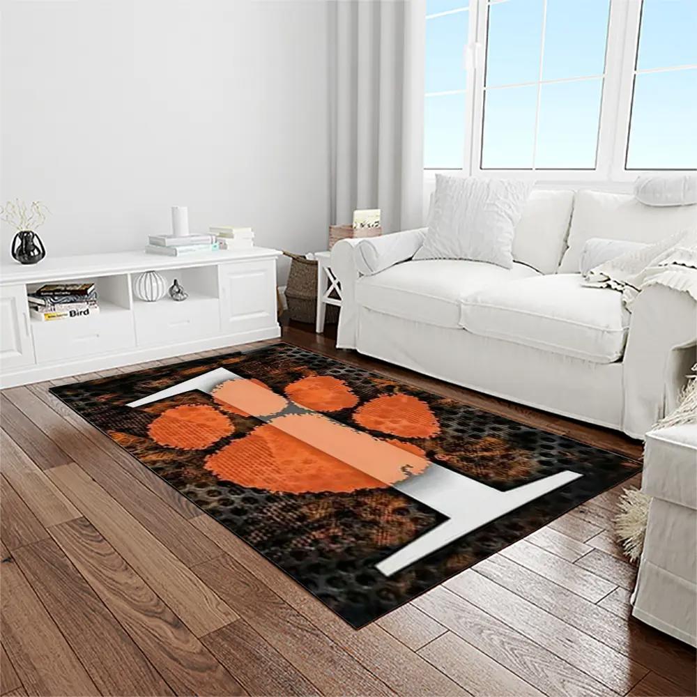Ncaa clemson tigers college sport basketball and foolball team logo rectangle area rug ct47 Rectangle Rug