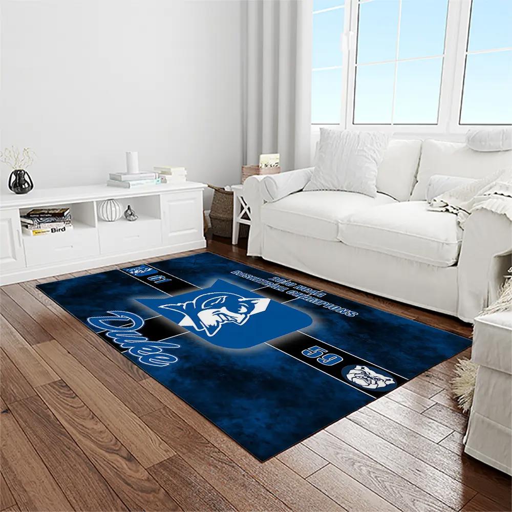 Ncaa duke blue devils college sport basketball and foolball team logo rectangle area rug dbs11 Rectangle Rug