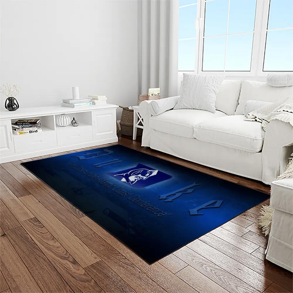 Ncaa duke blue devils college sport basketball and foolball team logo rectangle area rug dbs37 Rectangle Rug