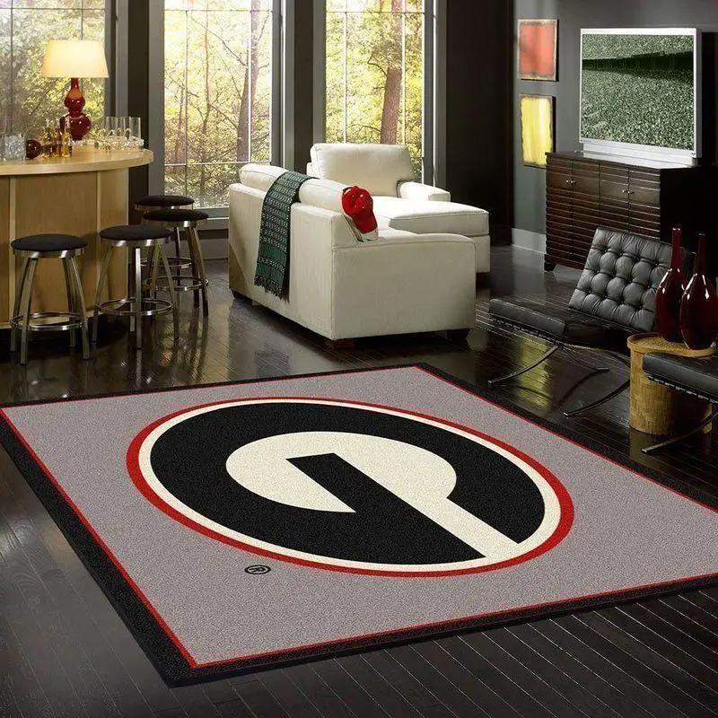 Ncaa georgia bulldogs area rug carpet living room rug regtangle carpet v5585 Rectangle Rug
