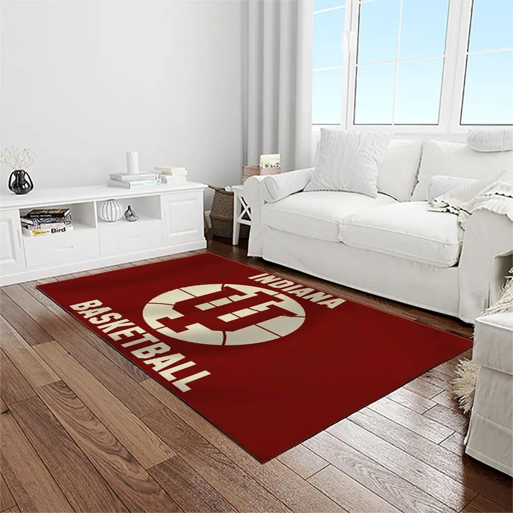 Ncaa indiana hoosiers college sport basketball and foolball team logo rectangle area rug ihs11 Rectangle Rug
