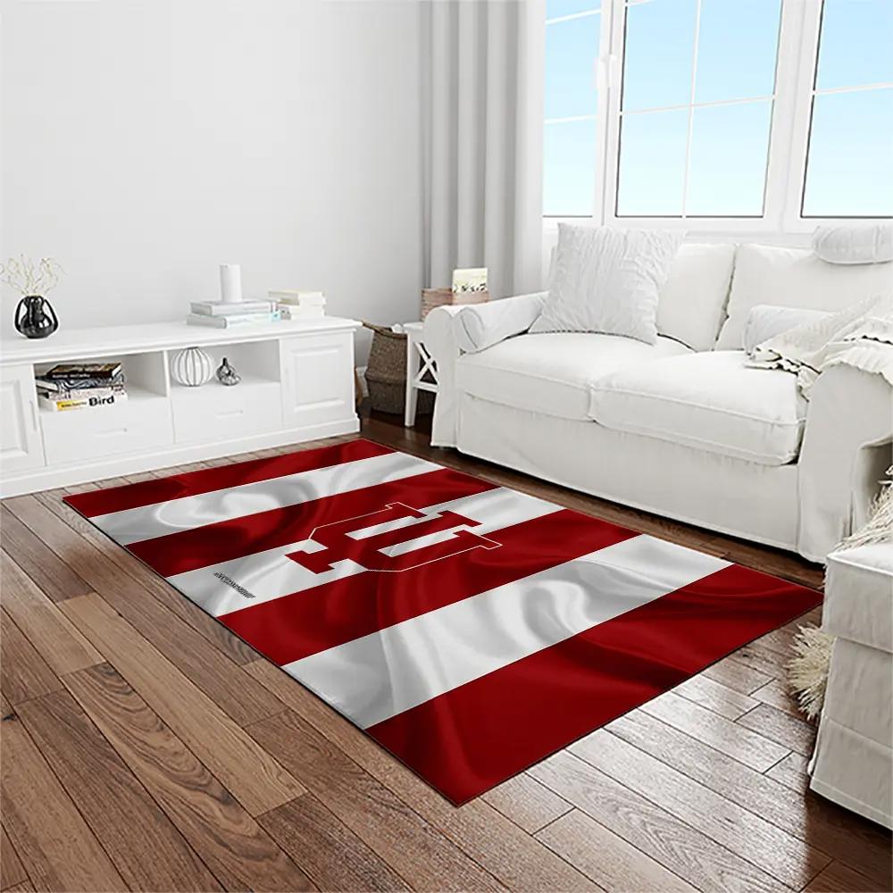Ncaa indiana hoosiers college sport basketball and foolball team logo rectangle area rug ihs36 Rectangle Rug