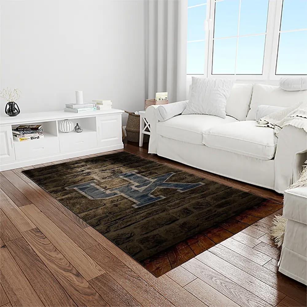 Ncaa kentucky wildcats college sport basketball and foolball team logo rectangle area rug ktw11 Rectangle Rug