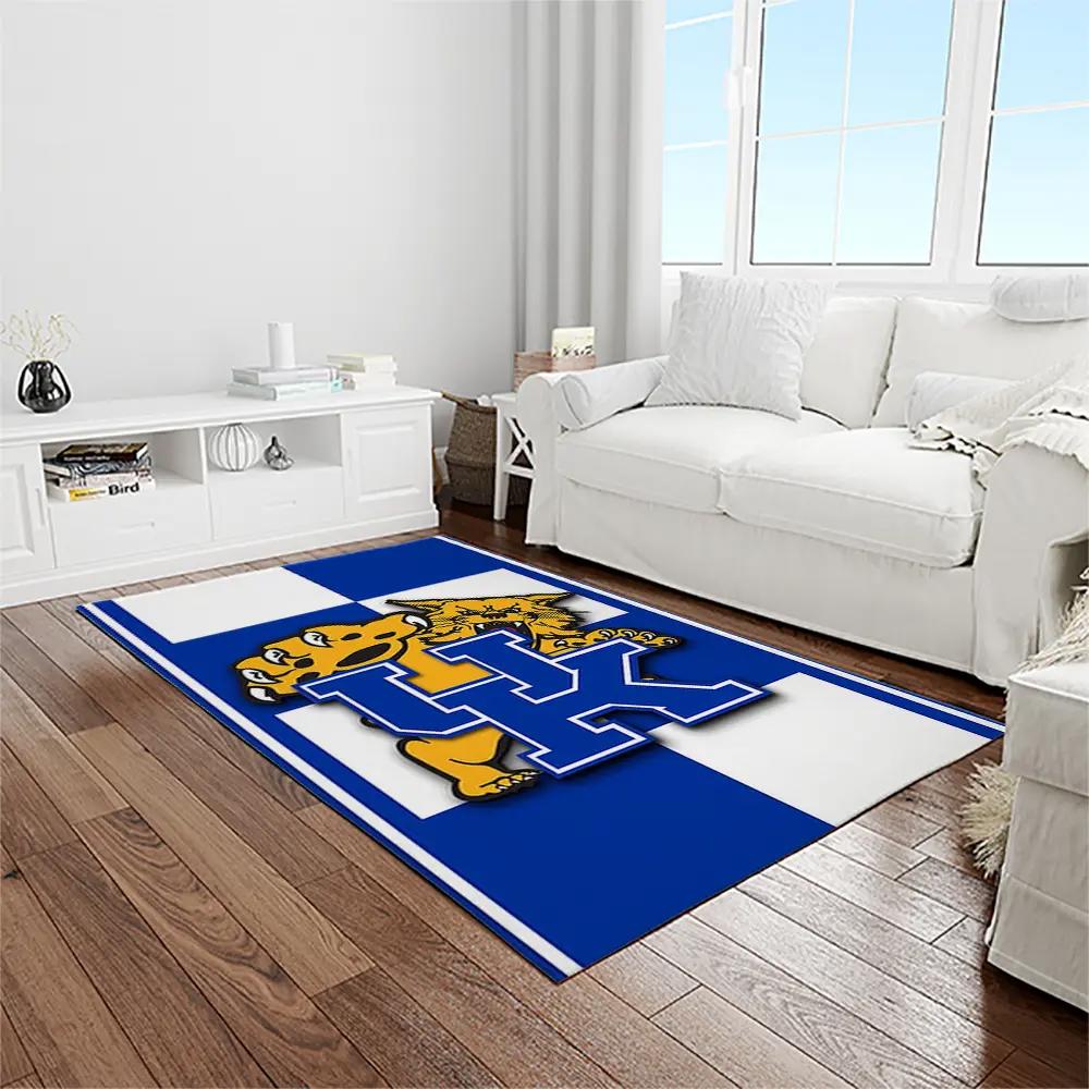 Ncaa kentucky wildcats college sport basketball and foolball team logo rectangle area rug ktw15 Rectangle Rug