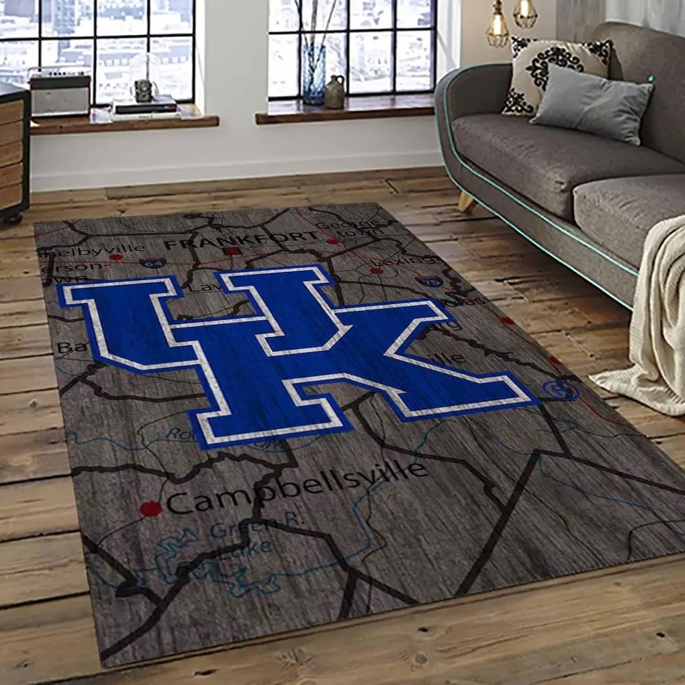 Ncaa kentucky wildcats football team logo sport carpet area rug home decor best gift for friends ktwc25 Rectangle Rug