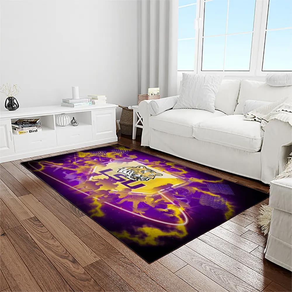 Ncaa louisiana state university college sport basketball and foolball team logo rectangle area rug lsu04 Rectangle Rug