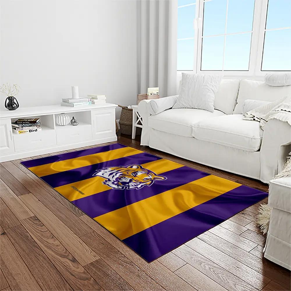 Ncaa louisiana state university college sport basketball and foolball team logo rectangle area rug lsu15 Rectangle Rug