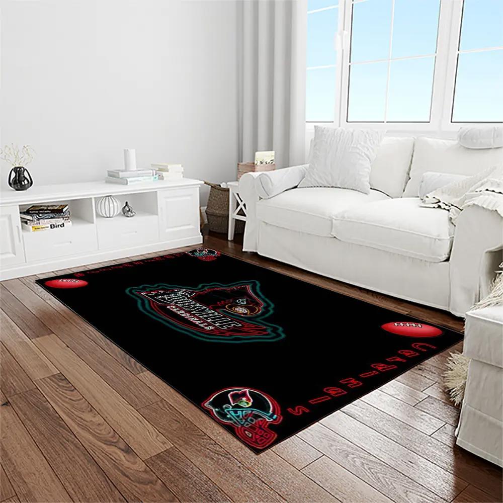 Ncaa louisville cardinals college sport basketball and foolball team logo rectangle area rug lics15 Rectangle Rug