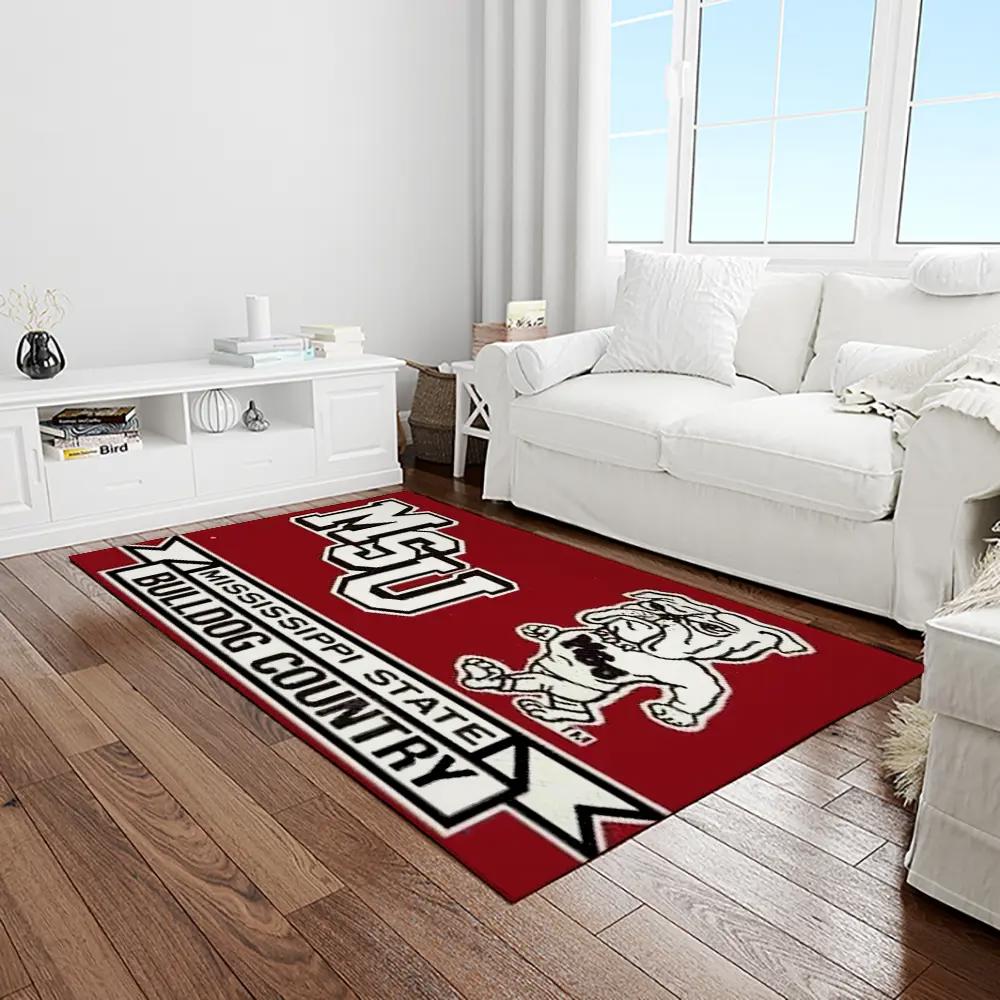 Ncaa mississippi state bulldogs college sport basketball and foolball team logo rectangle area rug msb02 Rectangle Rug