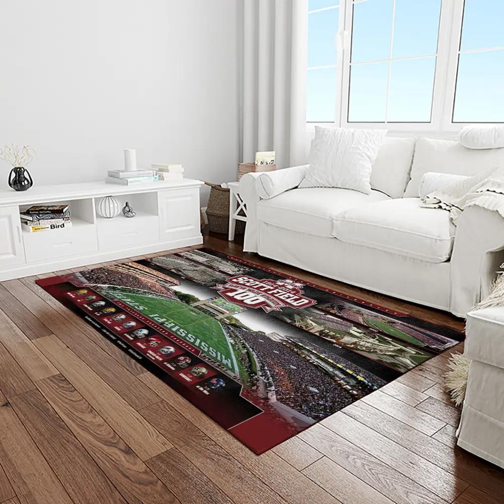 Ncaa mississippi state bulldogs college sport basketball and foolball team logo rectangle area rug msb39 Rectangle Rug