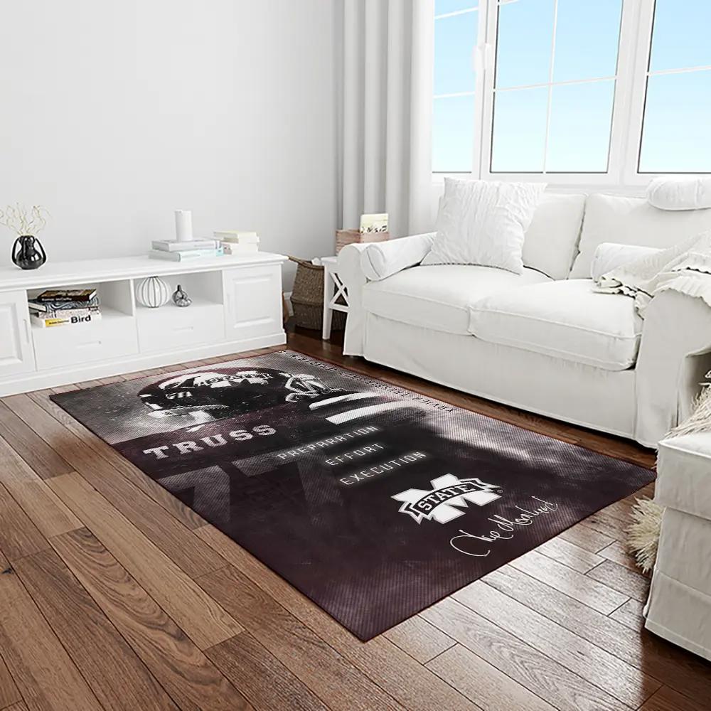 Ncaa mississippi state bulldogs college sport basketball and foolball team logo rectangle area rug msb48 Rectangle Rug