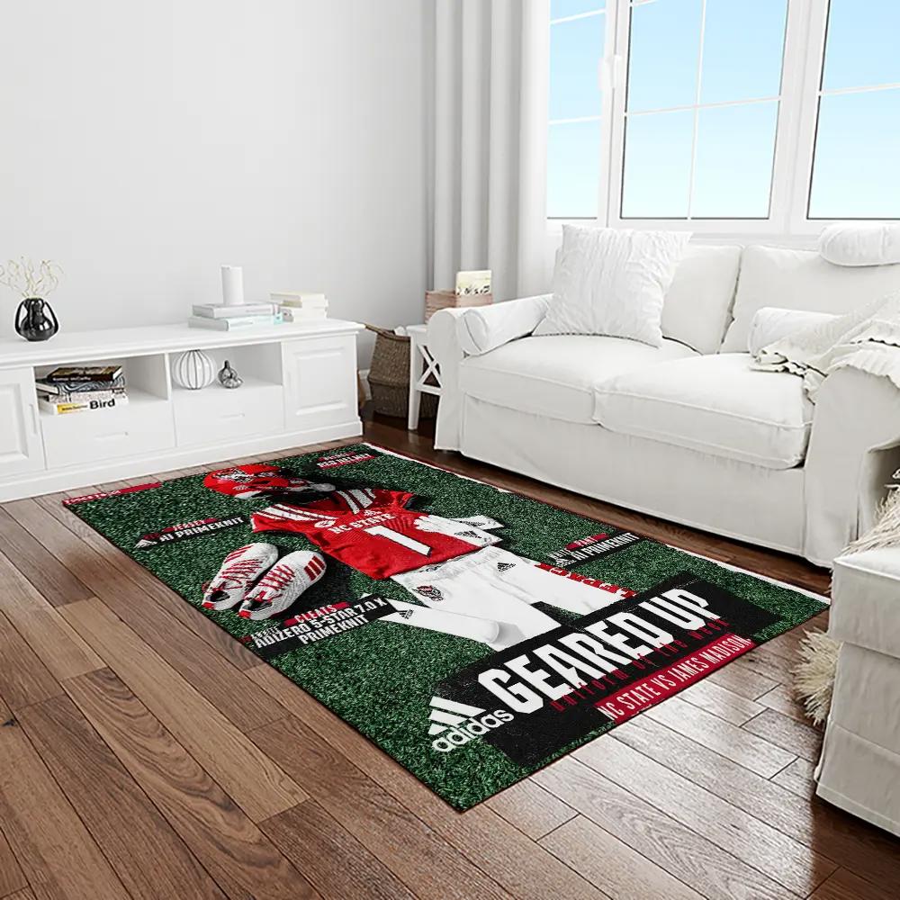 Ncaa nc state wolfpack sport basketball and foolball team logo rectangle area rug ncsw60 Rectangle Rug