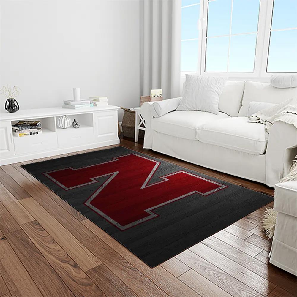 Ncaa nebraska cornhuskers college sport basketball and foolball team logo rectangle area rug ncs31 Rectangle Rug