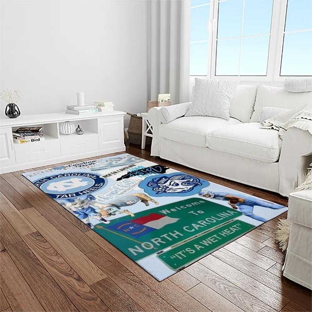 Ncaa north carolina tar heels college sport basketball and foolball team logo rectangle area rug ncth41 Rectangle Rug