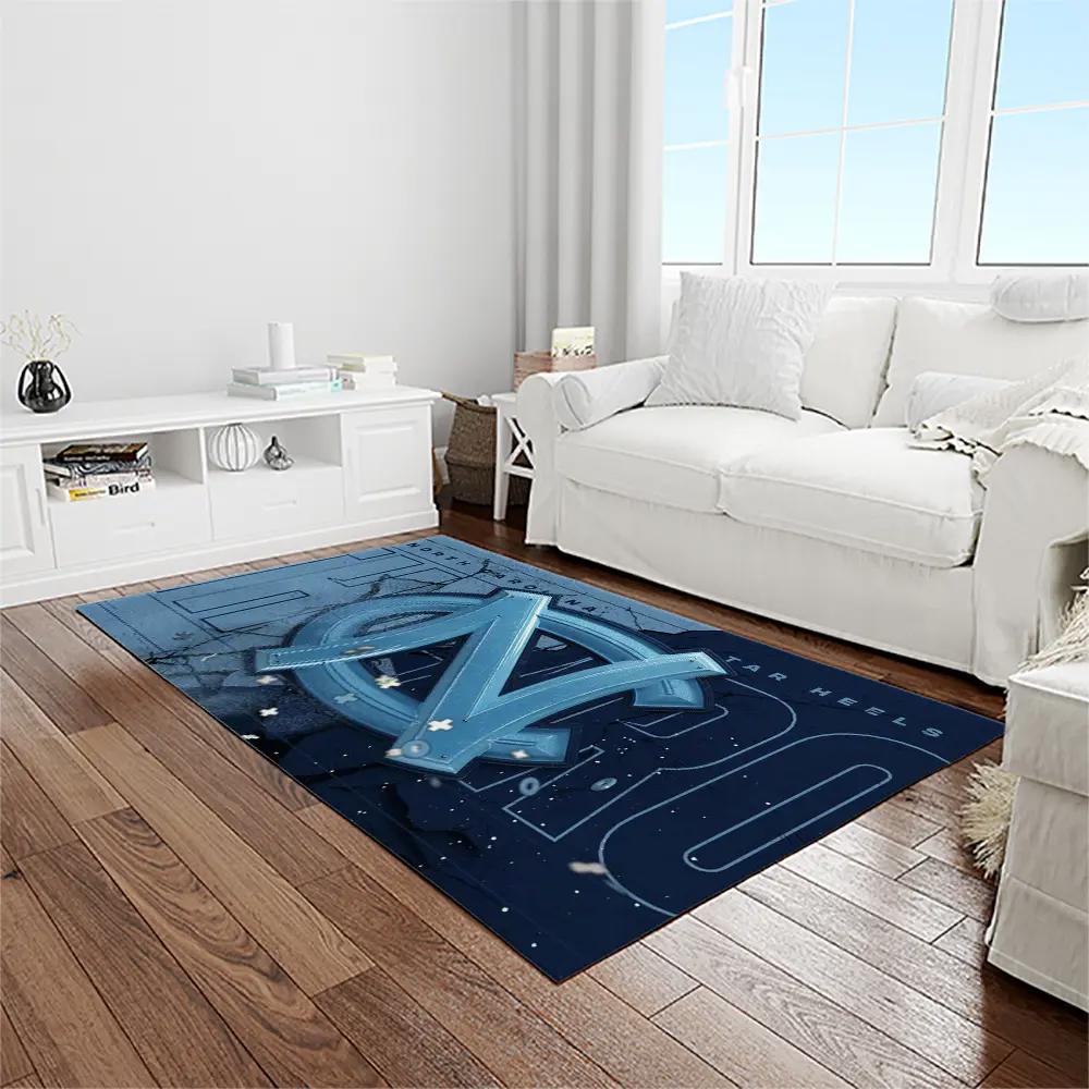 Ncaa north carolina tar heels college sport basketball and foolball team logo rectangle area rug ncth58 Rectangle Rug