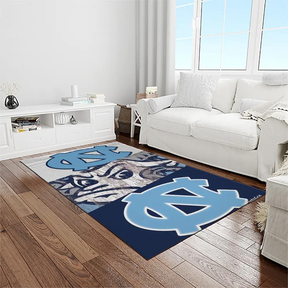 Ncaa north carolina tar heels college sport basketball and foolball team logo rectangle area rug ncth68 Rectangle Rug