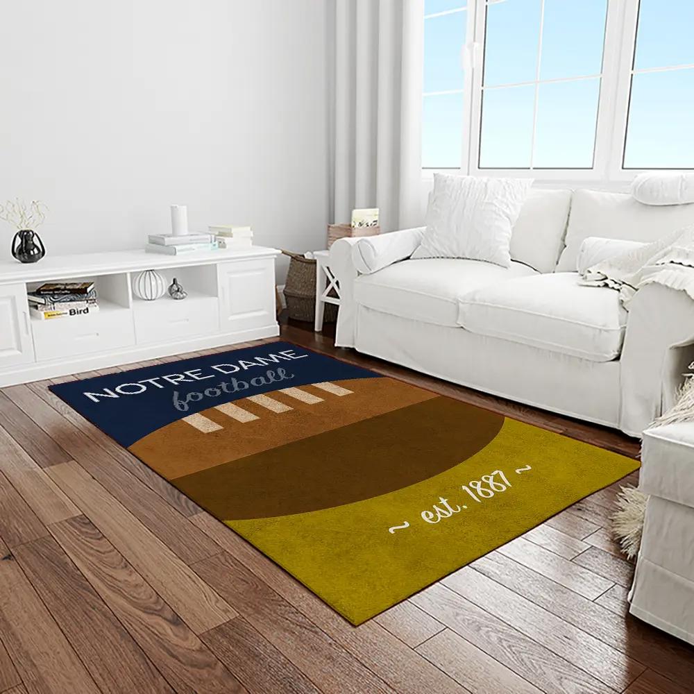Ncaa notre dame fighting sport basketball and foolball team logo rectangle area rug ndf38 Rectangle Rug