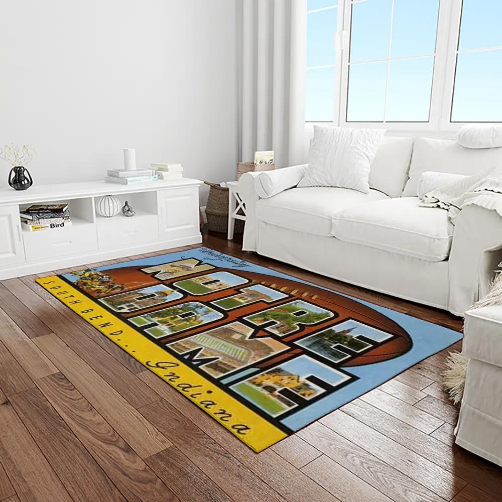Ncaa notre dame fighting sport basketball and foolball team logo rectangle area rug ndf50 Rectangle Rug