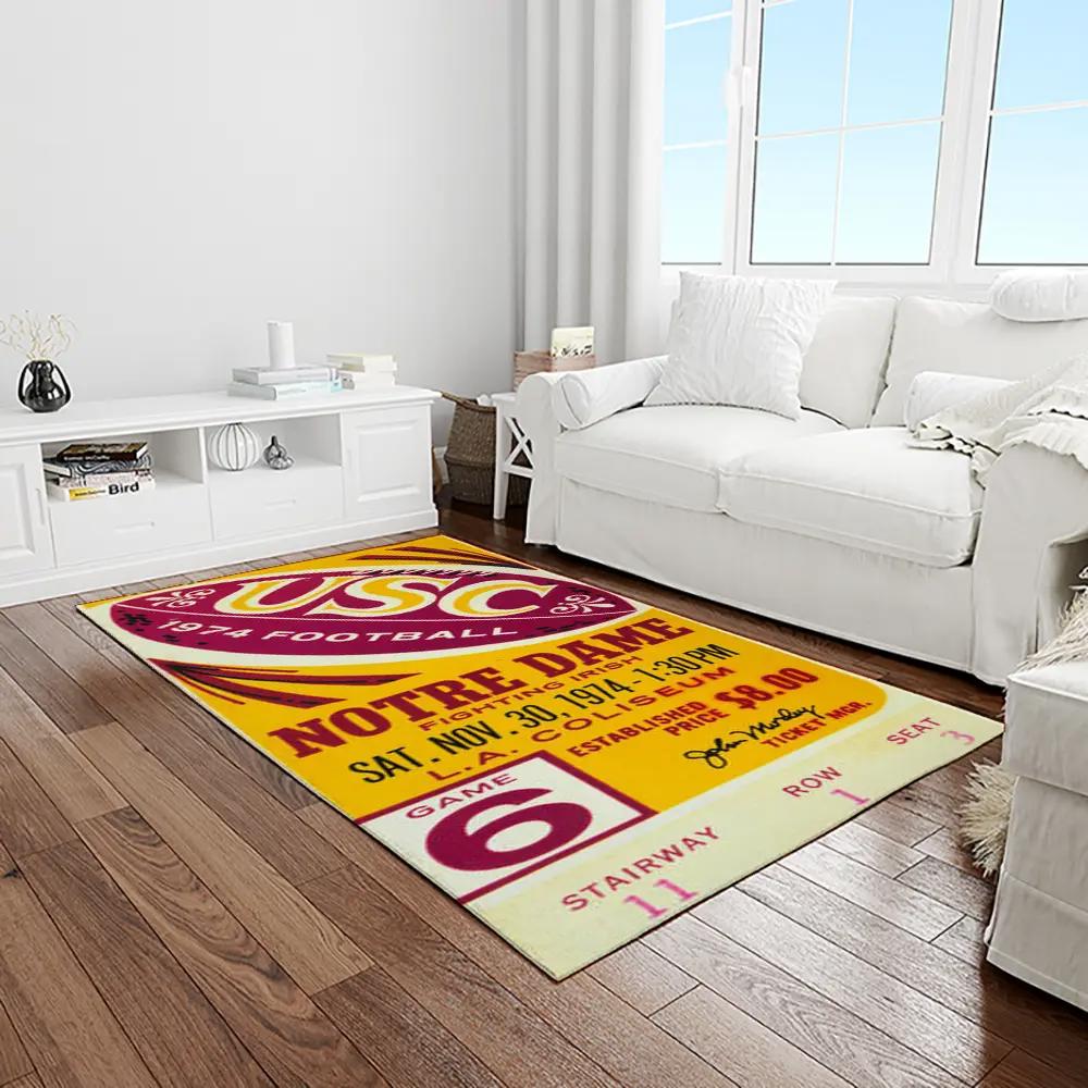 Ncaa notre dame fighting sport basketball and foolball team logo rectangle area rug ndf68 Rectangle Rug
