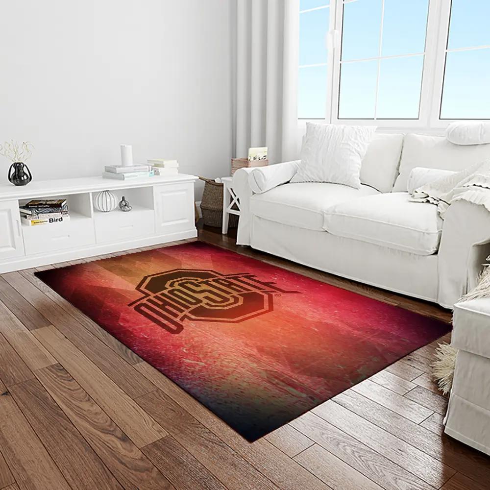 Ncaa ohio state buckeyes college sport basketball and foolball team logo rectangle area rug osb22 Rectangle Rug