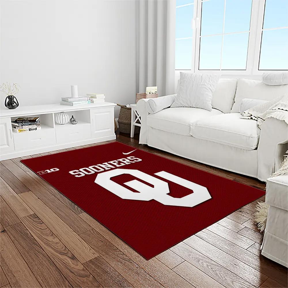 Ncaa oklahoma sooners sport basketball and foolball team logo rectangle area rug os28 Rectangle Rug