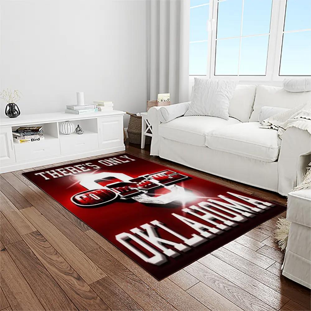 Ncaa oklahoma sooners sport basketball and foolball team logo rectangle area rug os42 Rectangle Rug