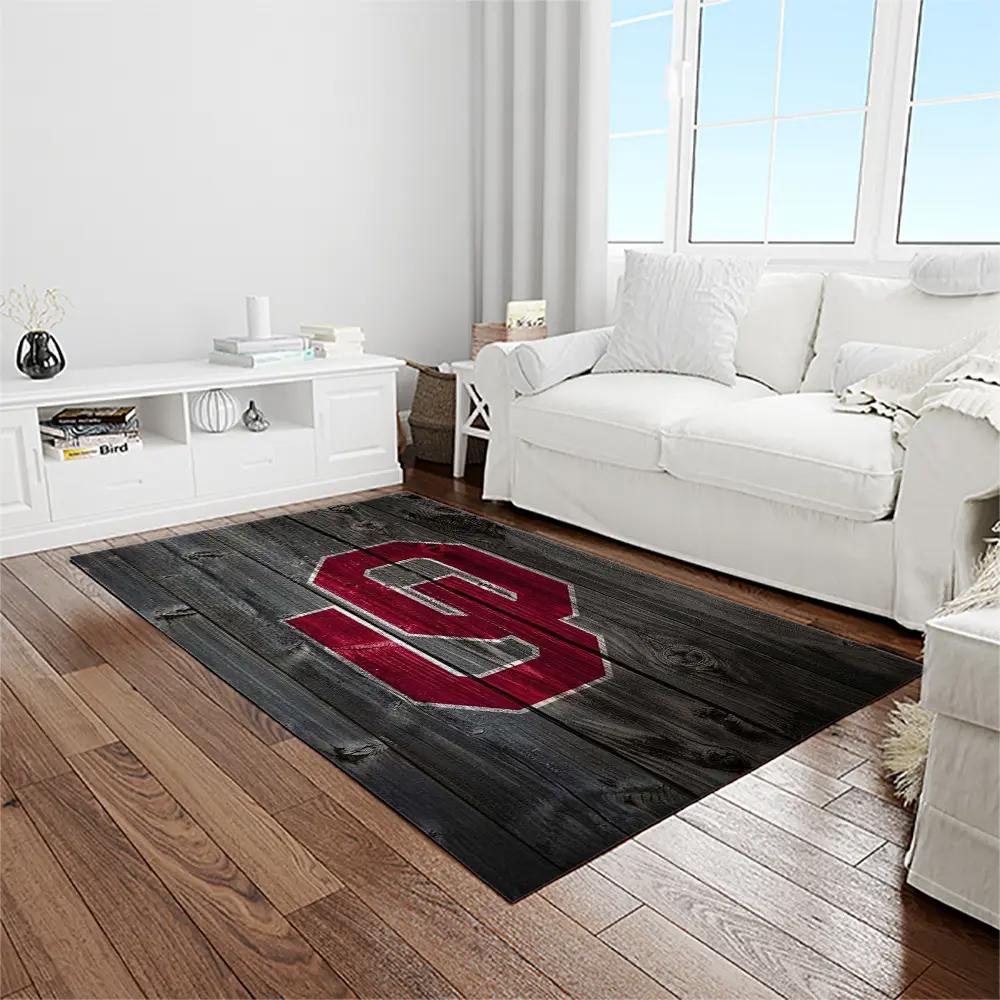 Ncaa oklahoma sooners sport basketball and foolball team logo rectangle area rug os92 Rectangle Rug