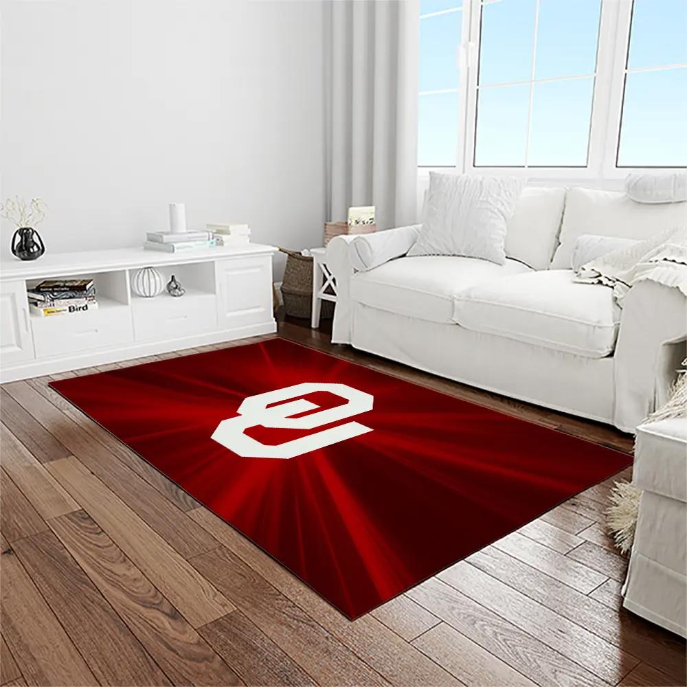 Ncaa oklahoma sooners sport basketball and foolball team logo rectangle area rug os98 Rectangle Rug