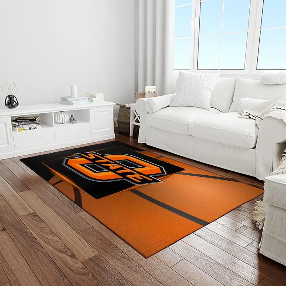 Ncaa oklahoma state cowboys sport basketball and foolball team logo rectangle area rug osc11 Rectangle Rug