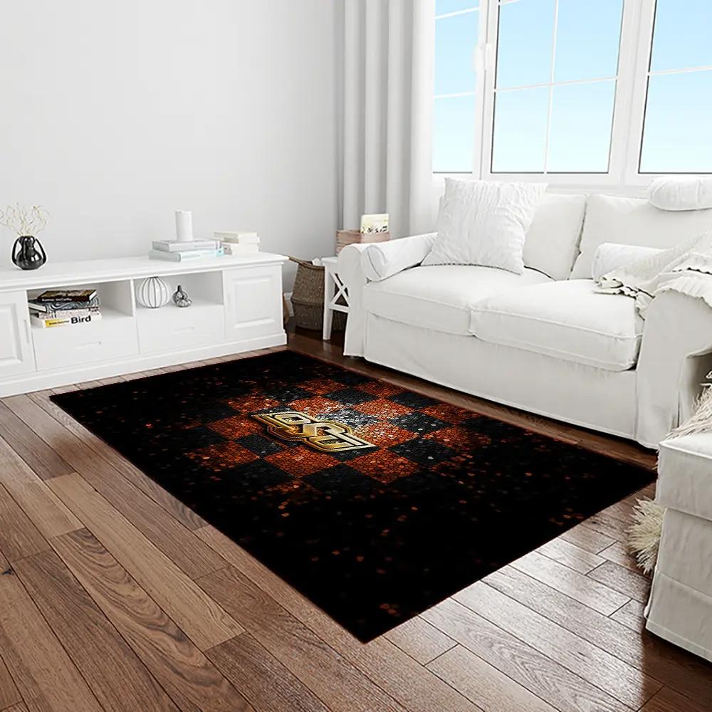 Ncaa oklahoma state cowboys sport basketball and foolball team logo rectangle area rug osc62 Rectangle Rug