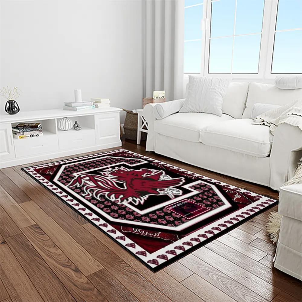 Ncaa south carolina gamecocks college sport basketball and foolball team logo rectangle area rug scg20 Rectangle Rug
