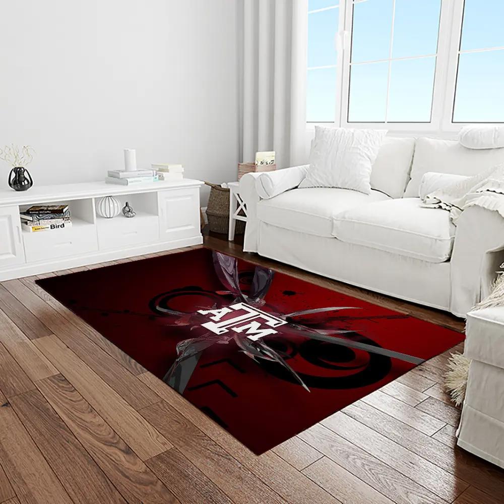 Ncaa texas a&m aggies college sport basketball and foolball team logo rectangle area rug tama07 Rectangle Rug
