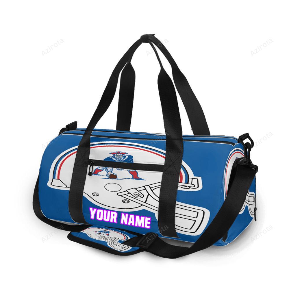 New england patriots pat helmet blue personalized name travel bag gym bag 1107 Travel Bag