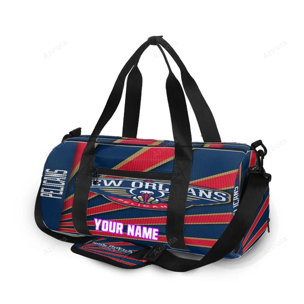 New orleans pelicans emblem v12 personalized name travel bag gym bag 1216 Travel Bag