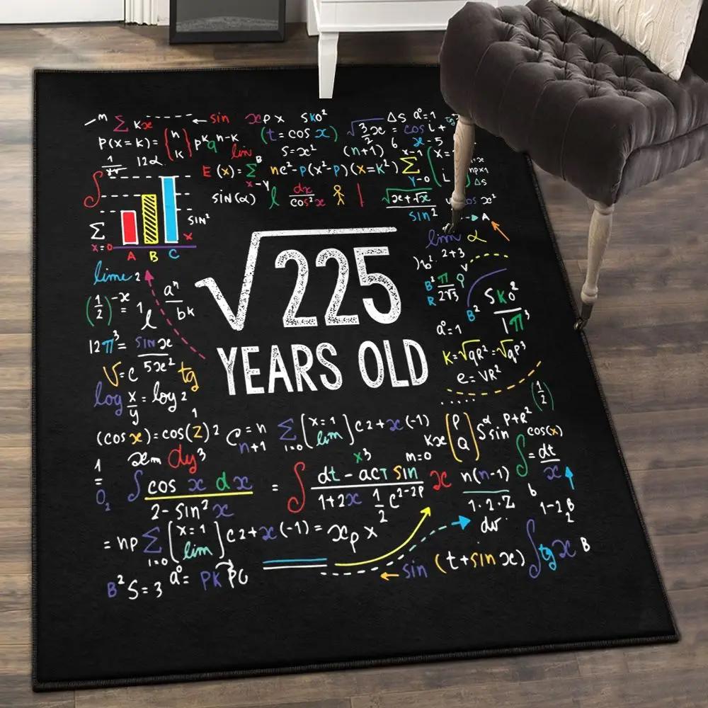 New year eve large living room rugs, square root of 225 15th birthday 15 year old gifts math bday gs cl rug Rectangle Rug