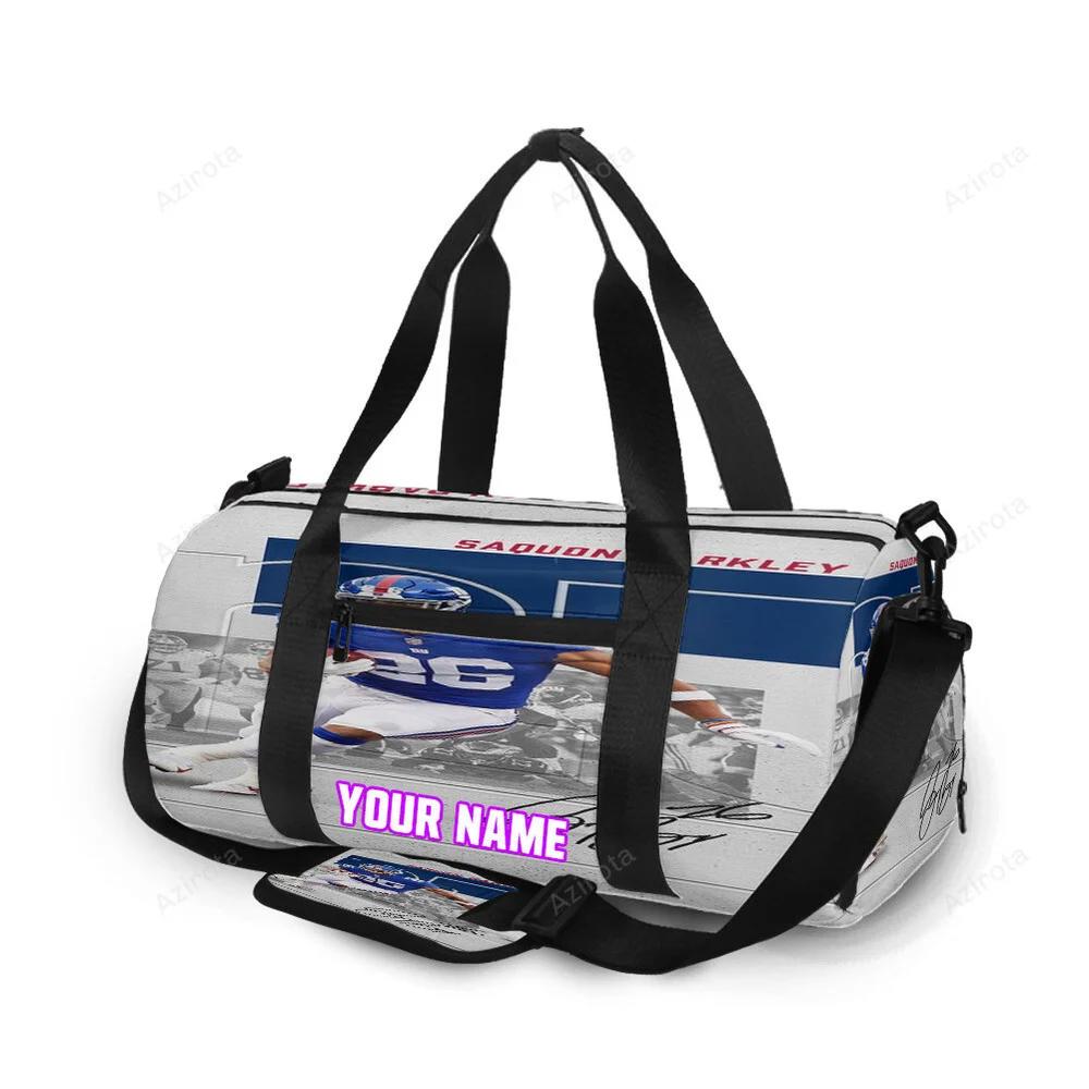 New york giants saquon barkley10 personalized name travel bag gym bag 643 Travel Bag