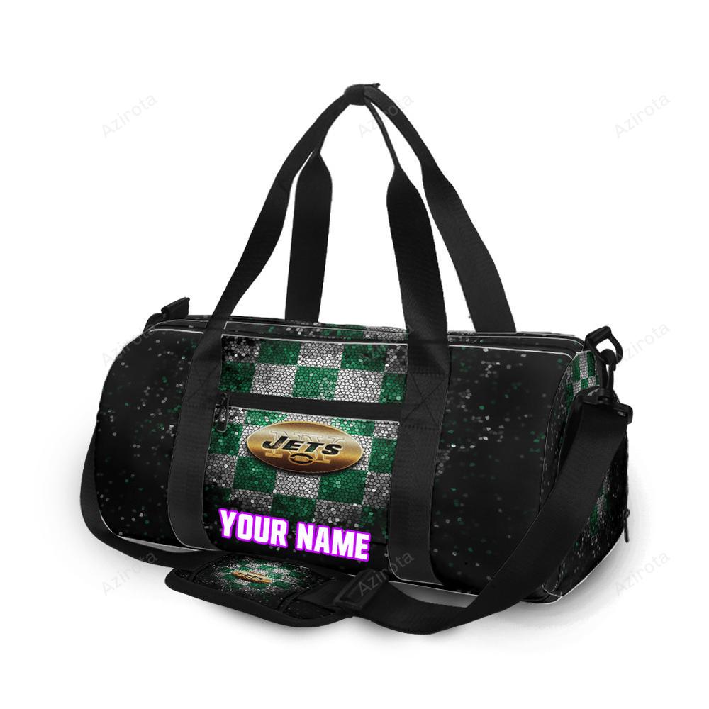 New york jets emblem v7 personalized name travel bag gym bag 1738 Travel Bag