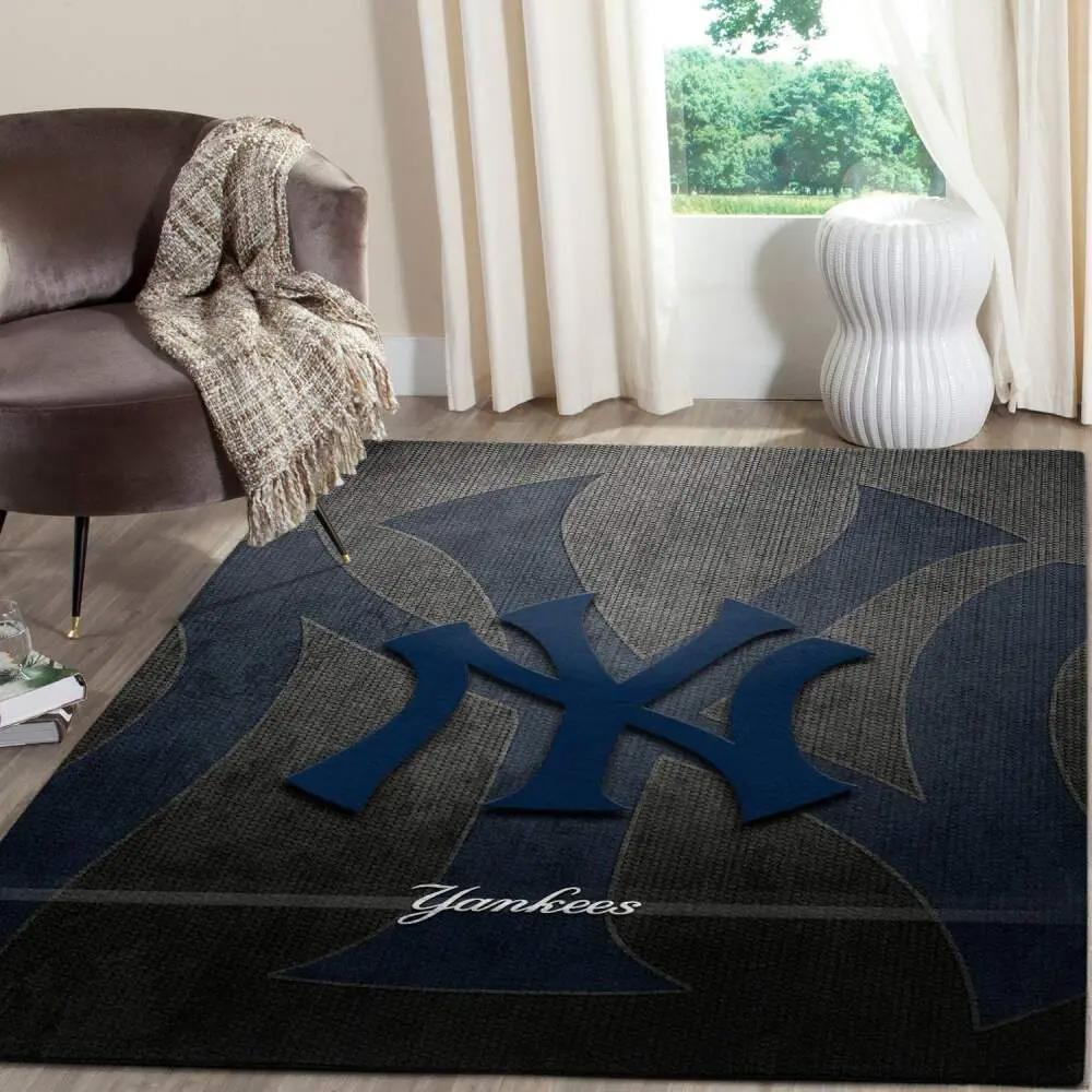 New york yankees area rug mlb baseball team logo carpet living room rugs v441 Rectangle Rug