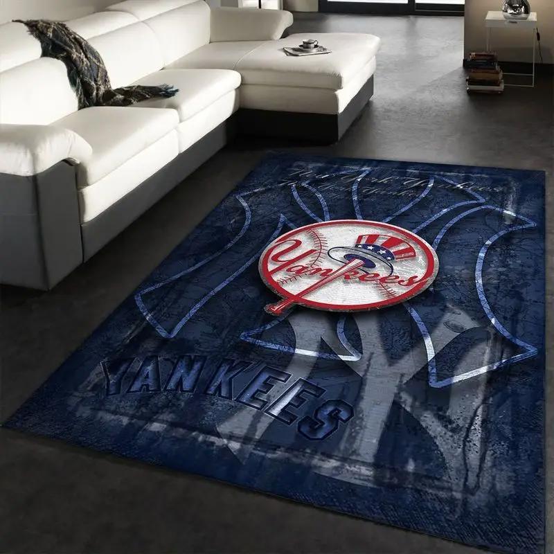 New york yankees mlb baseball area rug baseball rug regtangle carpet floor decor home decor 14 Rectangle Rug