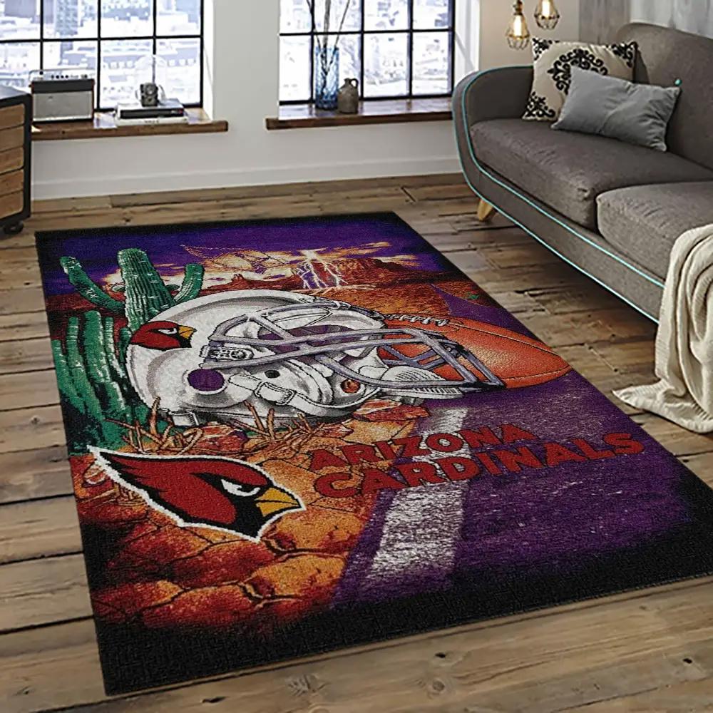 Nfl arizona cardinals football team logo sport carpet rectangle area rug for living room ac33 Rectangle Rug