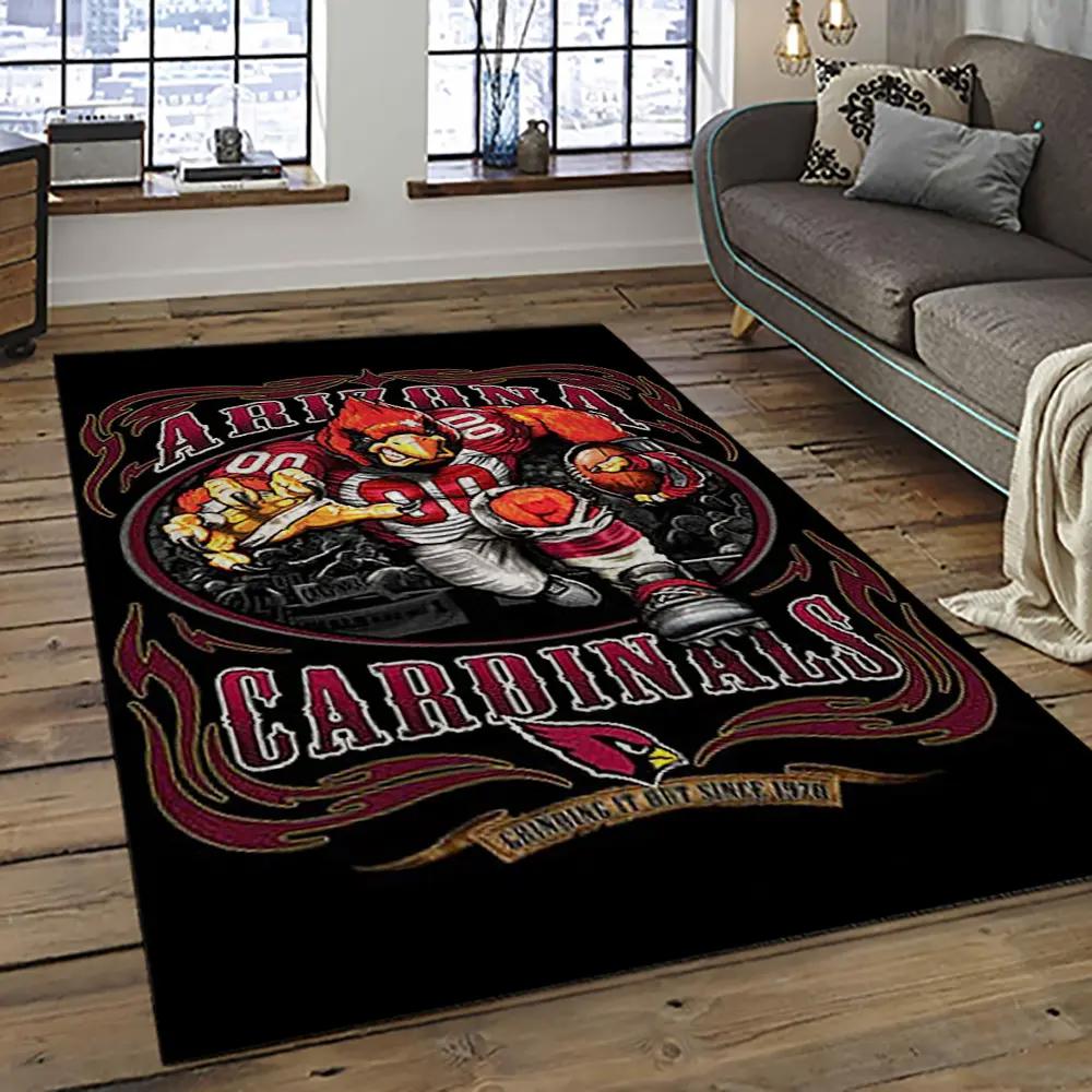 Nfl arizona cardinals football team logo sport carpet rectangle area rug for living room ac37 Rectangle Rug