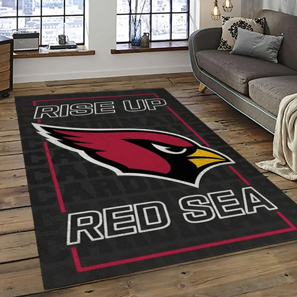 Nfl arizona cardinals football team logo sport carpet rectangle area rug for living room ac43 Rectangle Rug