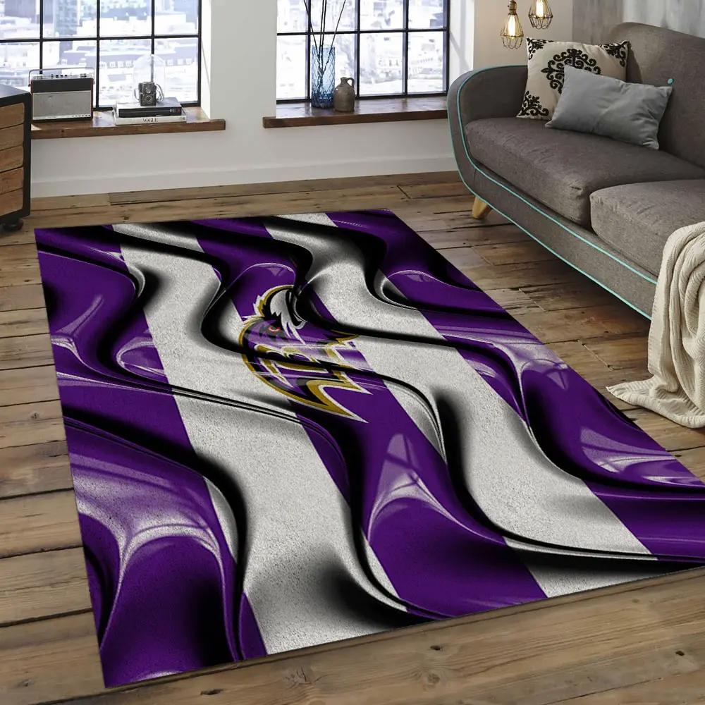 Nfl baltimore ravens vibrant football team logo rectangle area rug brv05 Rectangle Rug