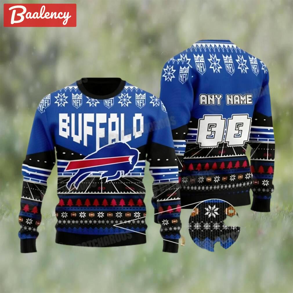 Nfl buffalo bills personalized ugly christmas sweater football fan gift Christmas Ugly Sweater